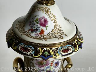Hand Painted Porcelain Urn Shaped Lamp Base