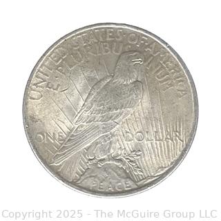 1922 (P) US Liberty Head Peace Dollar Silver Coin