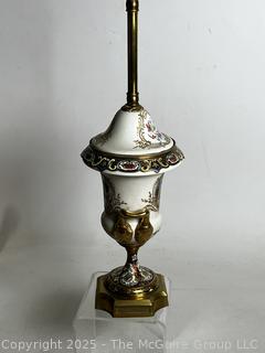 Hand Painted Porcelain Urn Shaped Lamp Base
