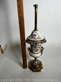 Hand Painted Porcelain Urn Shaped Lamp Base