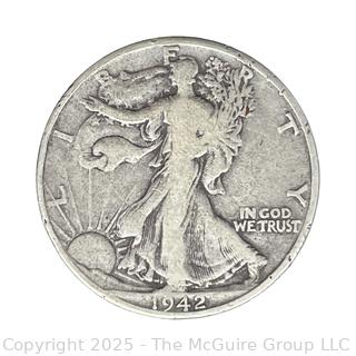 1942 (P) US Walking Liberty Half Dollar 50 Cent Coin