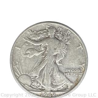 1942 (D) US Walking Liberty Half Dollar 50 Cent Coin