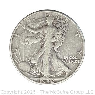 1942 (P) US Walking Liberty Half Dollar 50 Cent Coin
