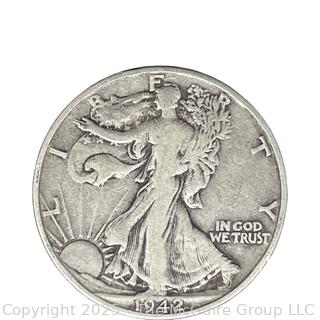 1942 (P) US Walking Liberty Half Dollar 50 Cent Coin