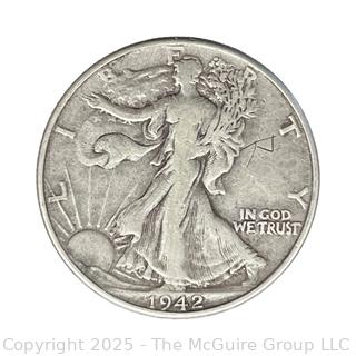 1942 (P) US Walking Liberty Half Dollar 50 Cent Coin