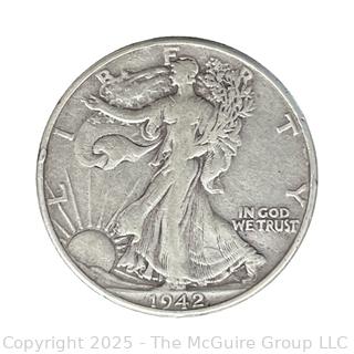 1942 (P) US Walking Liberty Half Dollar 50 Cent Coin
