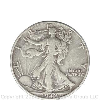 1942 (P) US Walking Liberty Half Dollar 50 Cent Coin