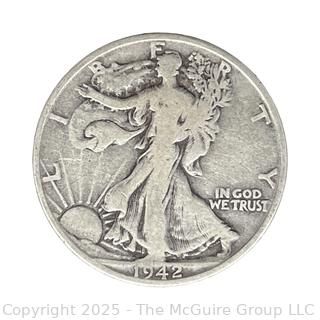 1942 (S) US Walking Liberty Half Dollar 50 Cent Coin