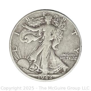 1942 (P) US Walking Liberty Half Dollar 50 Cent Coin