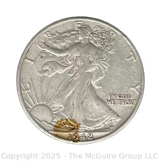 1942 (D) US Walking Liberty Half Dollar 50 Cent Coin