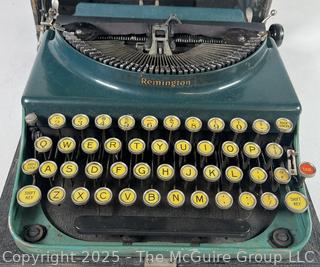 Blue Remington Model Portable Typewriter in Case