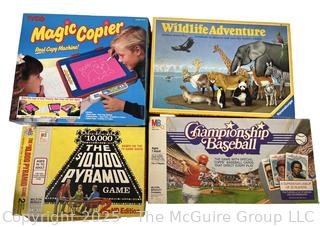 Four (4) Board Games Including Magic Copier, Wildlife Adventure, $10,000 Pyramid & Championship Baseball