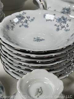Set of Johann Haviland Bavaria Germany Blue Garland Porcelain Dinnerware
