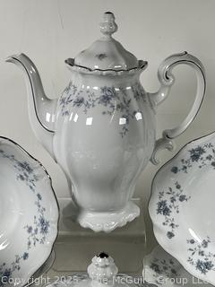 Set of Johann Haviland Bavaria Germany Blue Garland Porcelain Dinnerware