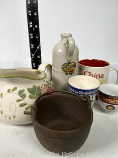 Collection of Decorative Pottery Serving Items