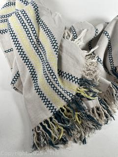 Woven Stripe Cotton Turkish Throw.  60" x 72"
