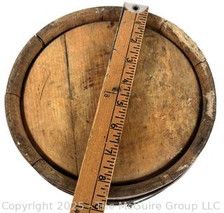 Primitive Wood Banded Milk Bucket with Handle 