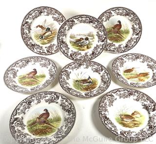 Eight (8) Spode Woodland Pheasant Dinner Plates