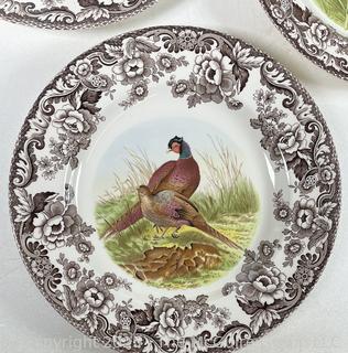 Eight (8) Spode Woodland Pheasant Dinner Plates
