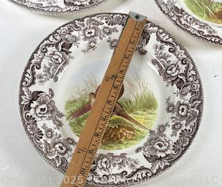 Eight (8) Spode Woodland Pheasant Dinner Plates