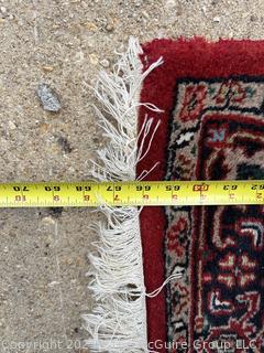 Bijar Wool Hand Knotted Persian Rug.  35" x 67"