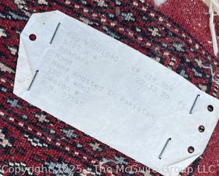 Hand Knotted Pakistan Bokhara Jhaldar Wool Rug on Red Ground. 5' 7" x 4'