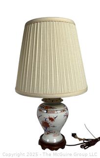 Japanese Imari Porcelain Table Lamp on Wood Base