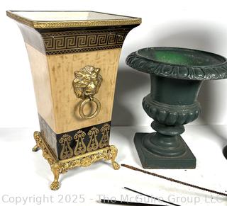 Three (3) Metal Urn Vases
