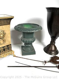 Three (3) Metal Urn Vases