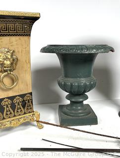 Three (3) Metal Urn Vases