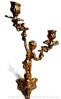 Two (2) Light Cherubs Candle Holder