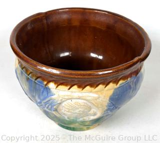 Unmarked Brush-McCoy Cameo Majolica Jardiniere Planter. Has crack