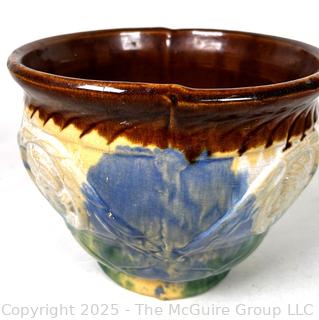 Unmarked Brush-McCoy Cameo Majolica Jardiniere Planter. Has crack