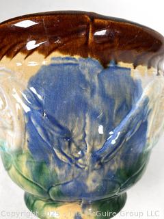 Unmarked Brush-McCoy Cameo Majolica Jardiniere Planter. Has crack