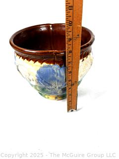 Unmarked Brush-McCoy Cameo Majolica Jardiniere Planter. Has crack