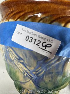 Unmarked Brush-McCoy Cameo Majolica Jardiniere Planter. Has crack