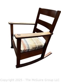 Limbert Stamped Arts & Crafts Mission Oak Rocking Chair c 1910