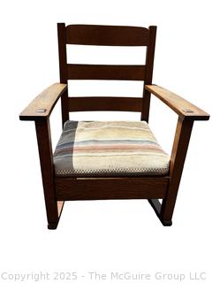 Limbert Stamped Arts & Crafts Mission Oak Rocking Chair c 1910