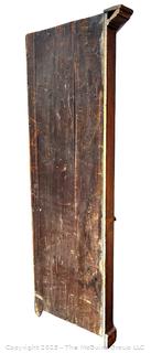 Primitive Corner Cabinet with Red Interior and Square Nail Heads