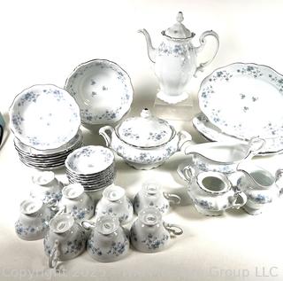 Set of Johann Haviland Bavaria Germany Blue Garland Porcelain Dinnerware