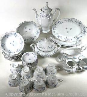Set of Johann Haviland Bavaria Germany Blue Garland Porcelain Dinnerware