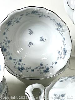 Set of Johann Haviland Bavaria Germany Blue Garland Porcelain Dinnerware