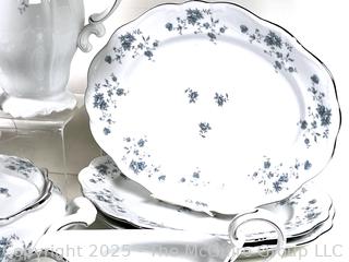 Set of Johann Haviland Bavaria Germany Blue Garland Porcelain Dinnerware