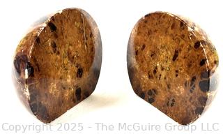 Polished Smoky Agate Quartz Round Bookends