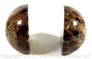 Polished Smoky Agate Quartz Round Bookends