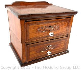 Primitive Table Top Two (2) Drawer Chest or Cabinet. 9 x 8 x 10.5"