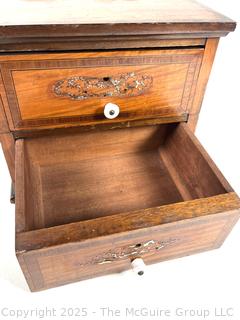 Primitive Table Top Two (2) Drawer Chest or Cabinet. 9 x 8 x 10.5"