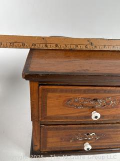 Primitive Table Top Two (2) Drawer Chest or Cabinet. 9 x 8 x 10.5"