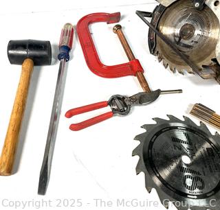 Group of Hand Tools Including Corded Rotary Saw