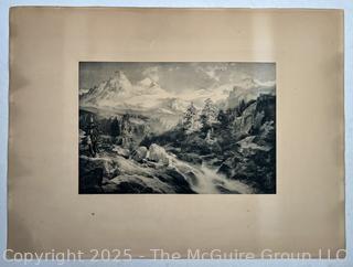 Unframed Lithograph of Thomas Moran Landscape